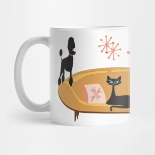 Curious Cat in Vintage Style Mug